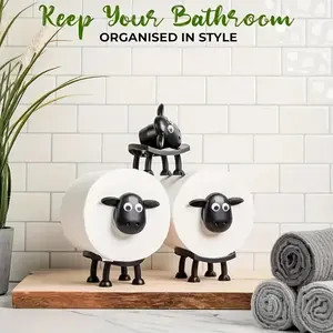1count Lamb-shaped paper towel holder, sheep-patterned toilet paper holder - Fun paper towel holder set for standalone bathrooms - 3D-printed Black Sheep Toilet Roll Holder - Humorous storage for thin paper rolls - Cute bathroom decor Bathroom Accessories