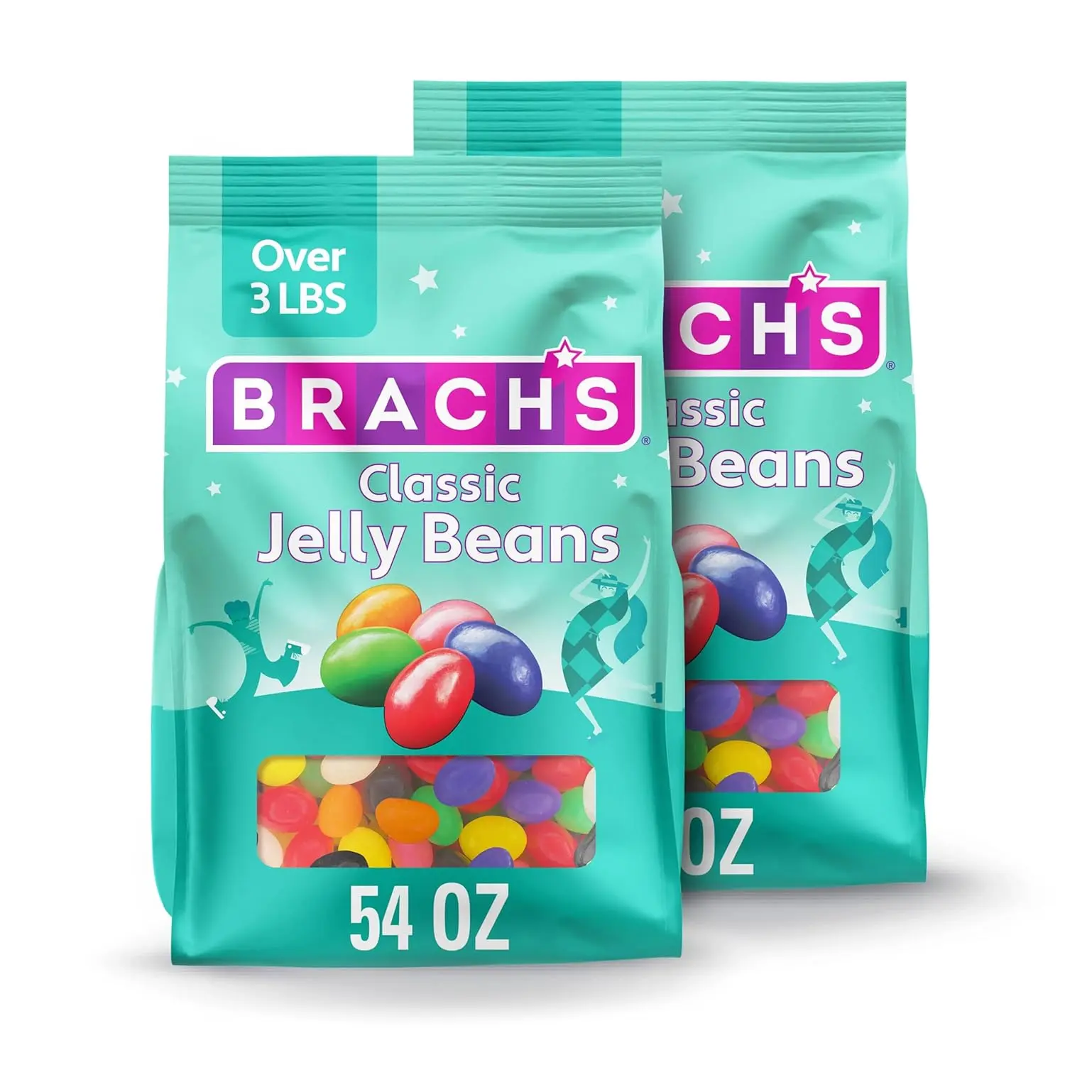 Classic Jelly Beans, Candy, Assorted Flavors, Bulk Bag, 54 oz (2 ct)