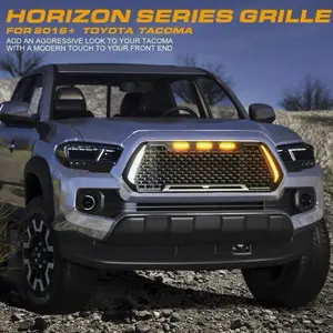 Horizon Series Grille for 2016-2023  Tacoma Front Bumper Grill Black with LED Lights Aggressive Look Modern Touch