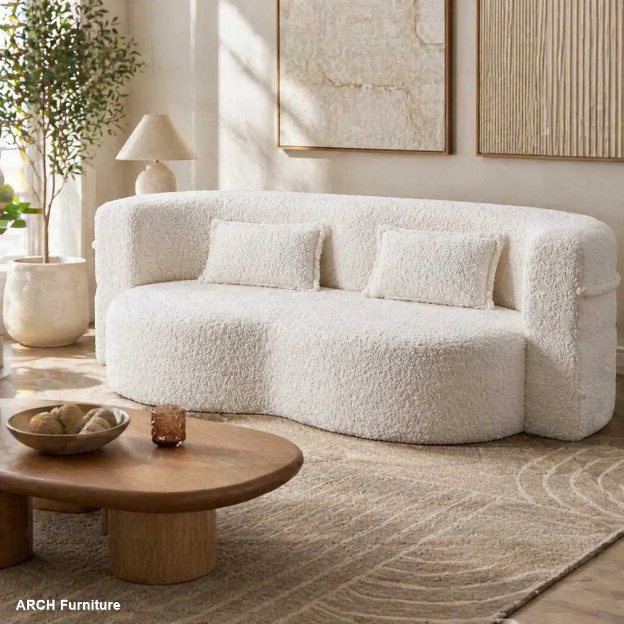Beige White 2-Seat Modern Multi-Use Convertible Floor Sofa Sleeper - Full Size, Fold to Guest Bed, Removable Cover & Pillows, No-Assembly, Teddy Foam Mattress, 300lbs/Seat, 86 lbs, 78"l x 45"w x 30"h, Space-Saving Indoor Furniture for Apartment, RV