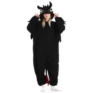 Unisex Cute Dragon Animal Onesie Pajamas – Long sleeves, comfortable fabric for loungewear/sleepwear. Perfect for costumes, party role-play; also a sweet gift. Available as a couple set, blending cuteness with all-day coziness.
