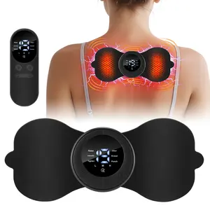 Portable Massage Patch with Remote Control Digital Display, 6 Modes 19 Levels, Multifunctional Shoulder Neck Back Full Body Massager, Muscle Stimulator