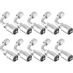 10 PCS 90 °   Hydraulic Hose Fittings, for 1/4" Hose x 1/4" JIC 37 °   Female 90 °   Hydraulic Hose End Elbow Crimp Fitting