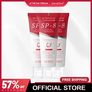 AstraGlow SP-8 toothpaste Set 3 Pack: Brightens Teeth, Reduces Tooth Decay & Refreshes Breath Oral