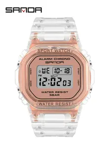 Sanda Student Sports Watch, Multifunctional Triple Time, Waterproof, Luminous, Shockproof, Digital Display, Ideal Gift for Teens, Casual Trendy Wristwatch, Luminous Fashionable Watch