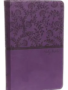 Religious Deluxe Holy Bible - Vibrant Purple Leathersoft Durable Material, Red Letter, Comfort Print, Elegant Thoughtful Design Gift Bible