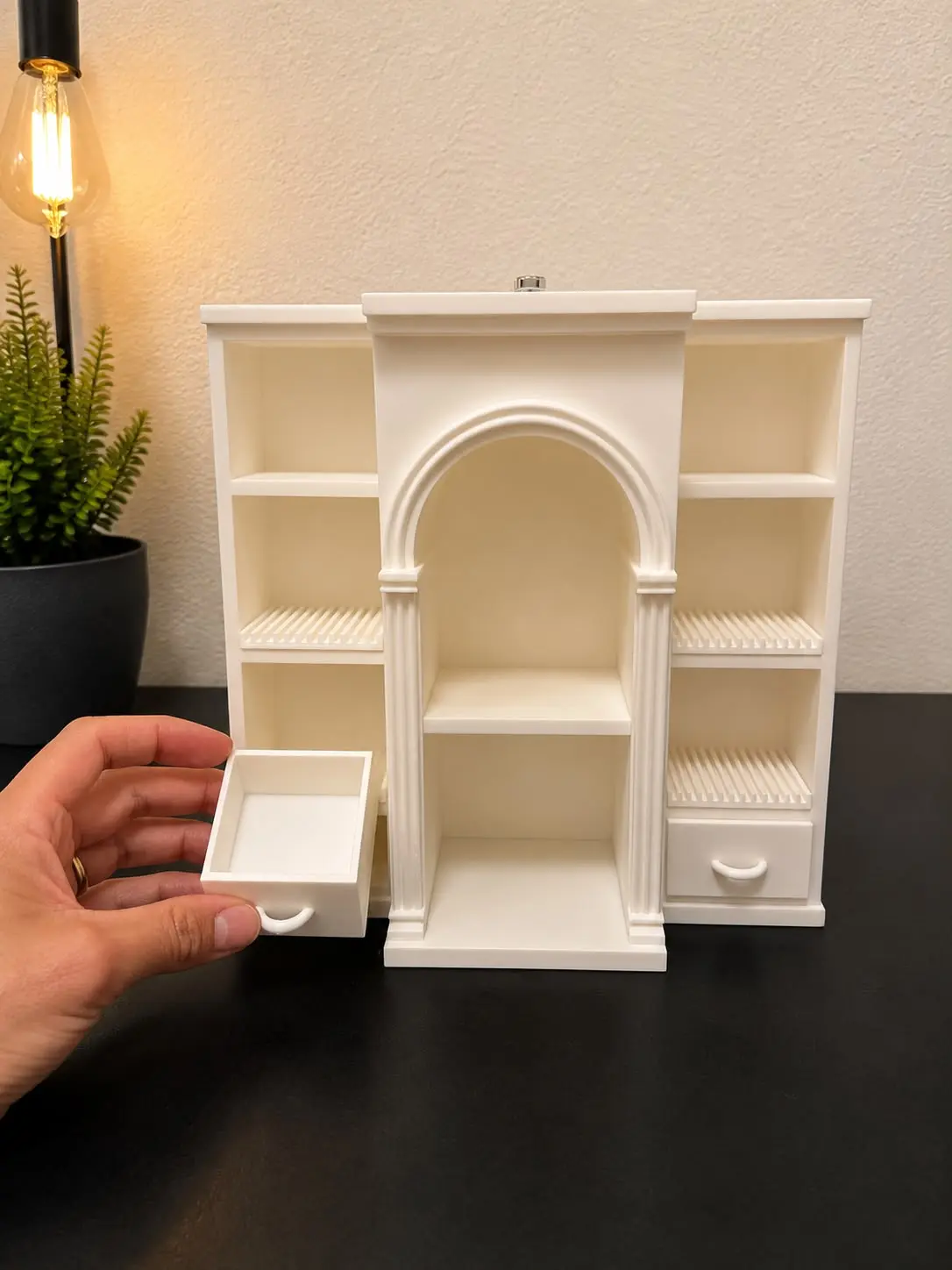Mini White Vinyl Shelf with 4 Slots (Items not Included)