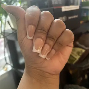 312Pcs White French Tip Press-On Nails & Toenails Set, Fake Nails Kit, Short Square Shape, Light Brown Glossy Finish Hands & Feet Nails, Detachable DIY Nail Art , Easy Application for Hands & Feet, Nail Art Supplies, Elegant Nail, Durable Pressons