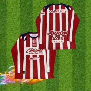 25 26 LIGA MX Chivas de Guadalajara Home Soccer Jerseys Mexico League Fans Version Long Sleeve Jersey Quick Dry Football Jersey