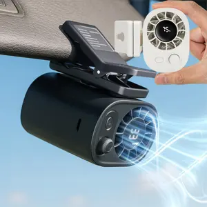 Car Clip On Fan No Cooling Function with LED Display 360 Rotation 100 Speeds Adjustable USB Rechargeable Personal Portable Fan 1800mAh Battery Stepless Speed Adjustment Charging - Button
