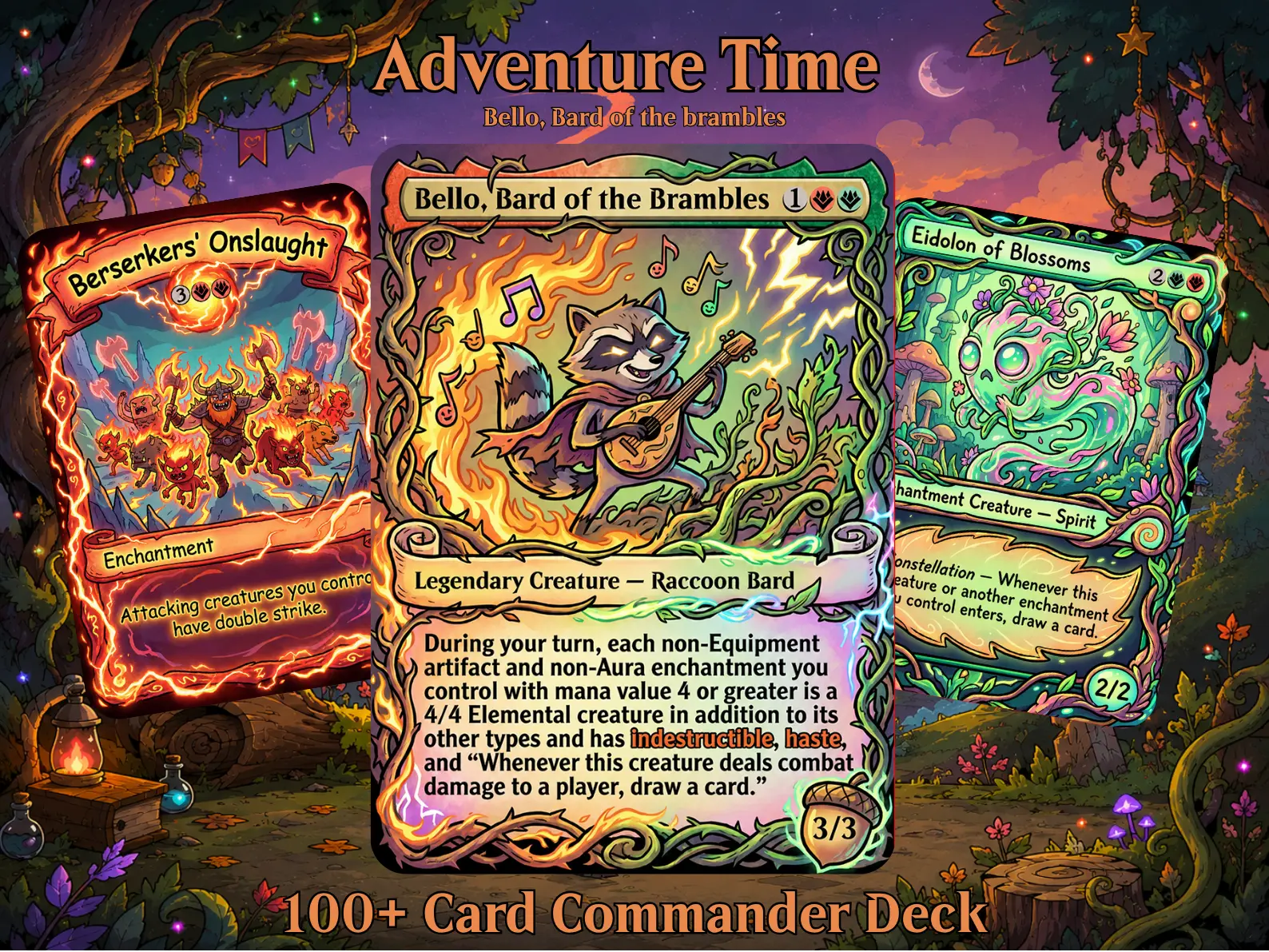 Adventure Time MTG Proxy Commander Deck - 100 Cards Bello Bard