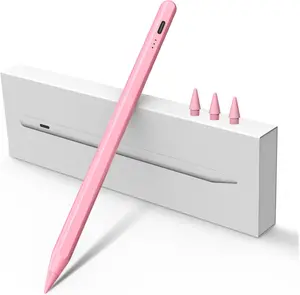 Stylus for iPad Fast Charging Tilt Sensor Anti-Mistouch Compatible with iPad 11 10 9 8 7th Gen Air 7 6 5 4 3 Pro 11'' 12.9'' M4 Mini 7 6 5th Gen Pink - Wireless Accessory