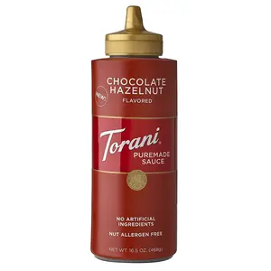 Torani Chocolate Hazelnut Sauce 16.5 oz | Rich & Creamy Gourmet Syrup for Coffee, Ice Cream, Desserts & Home Barista Drinks