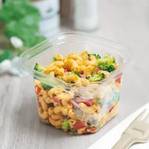 [400 ct] 16 oz PET Tamper Resistant Square Container, Clear