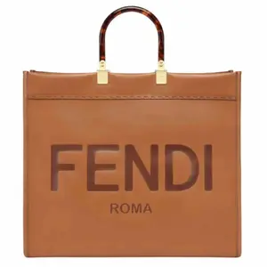 Pre-owned FENDI Calfskin Tote Bags BJ1109904065 Sunshine Brown