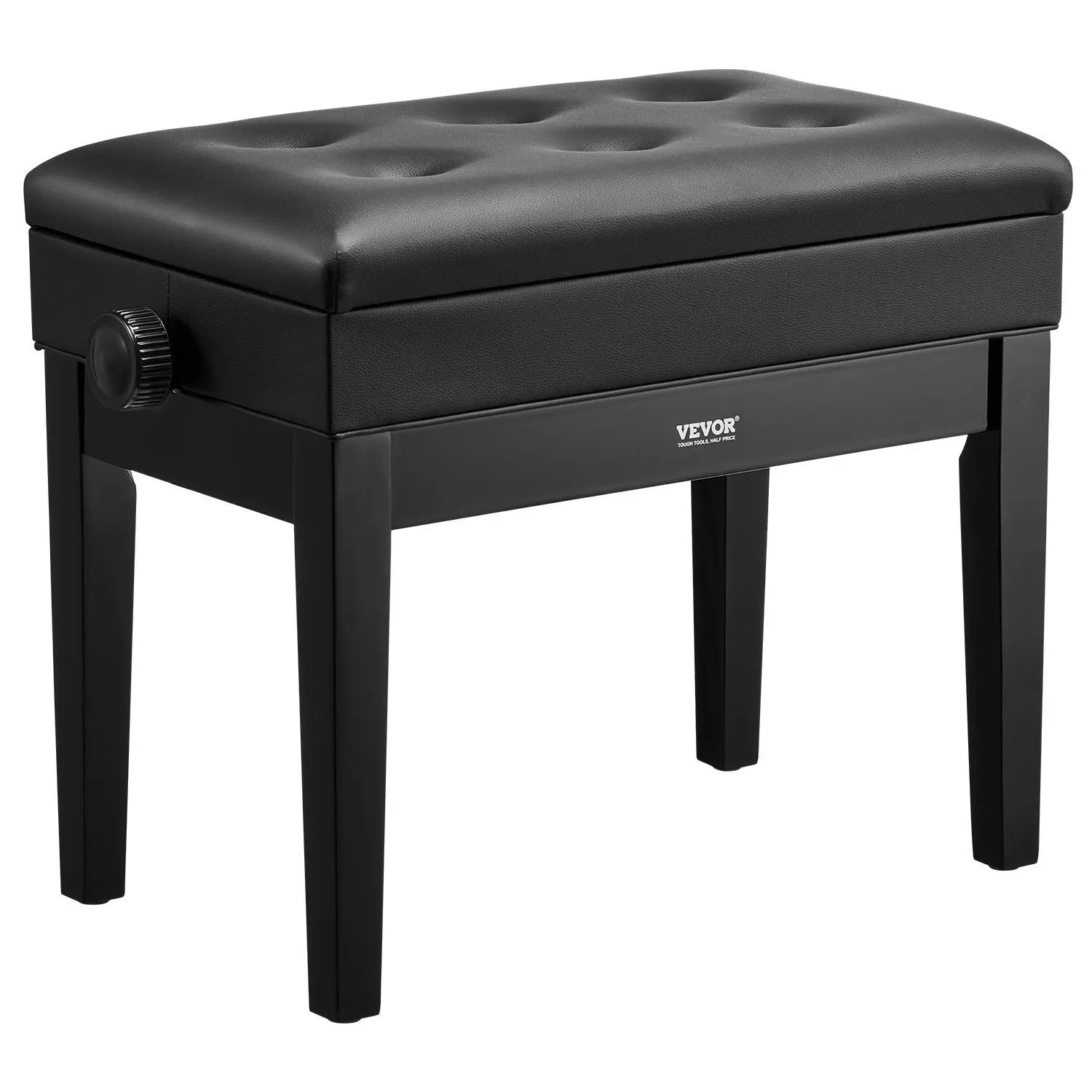 【Summerfinds】VEVOR Piano Bench,  , 22" x 13" x 19.3", Keyboard Piano Chair with 19.3"-22.8" Adjustable Height, Padded Cushion, Storage Compartment for Music Books, Wooden Piano Stool Seat, for Vanity, Living Room
