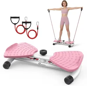 Heavy Duty Silent Rotating Step Equipment with Bonus Hand Grips Resistance Bands, 330 LBS Weight Capacity Small Space Friendly Indoor Household Activity Tool