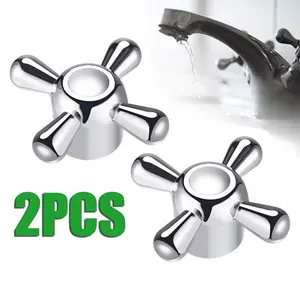 Zinc alloy cross faucet handle knob with installation screws, alloy replacement faucet set, suitable for kitchens, bathrooms, and bathtubs
