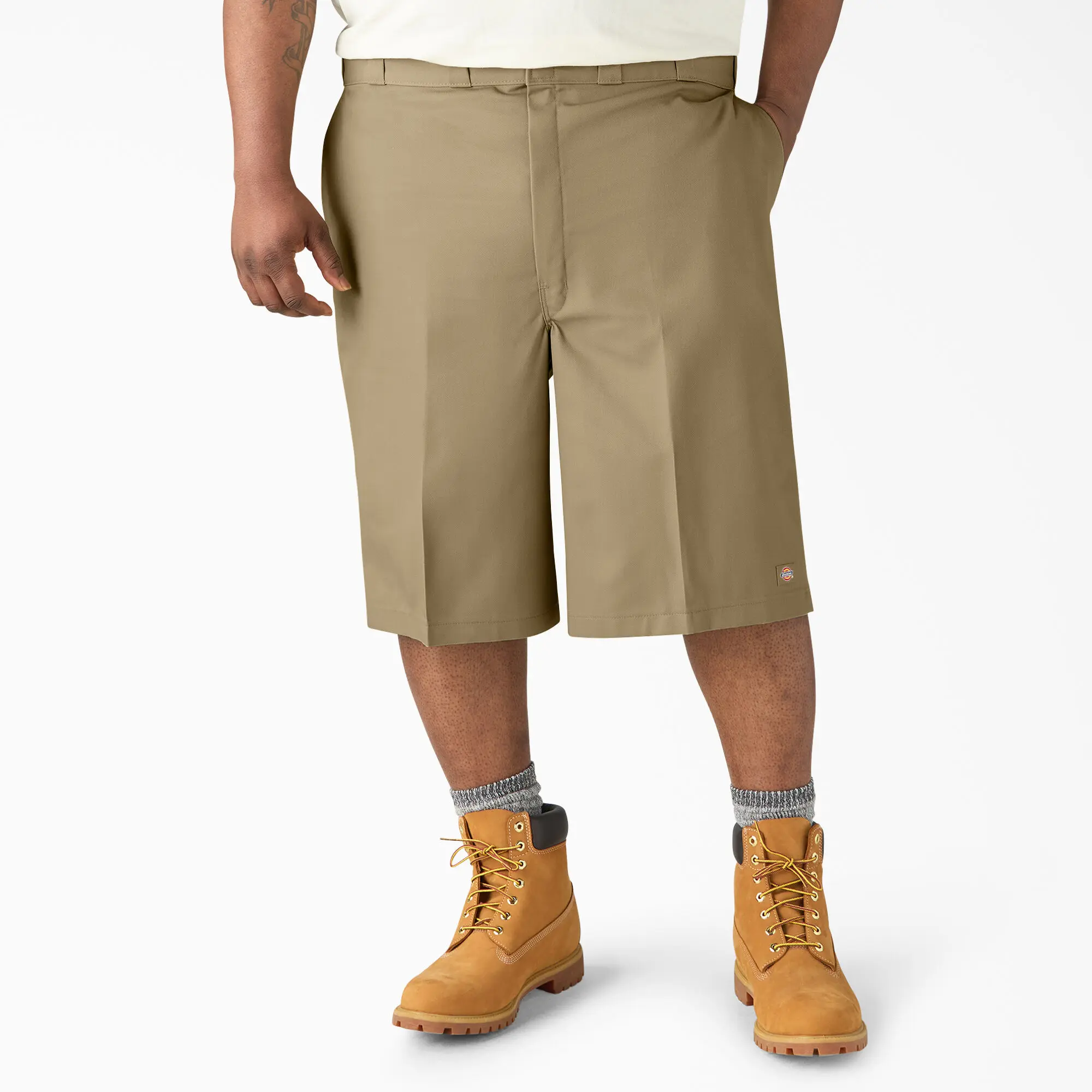 Dickies Loose Fit Flat Front Work Shorts 13" 42283 Men's Comfortable Wear with Cellphone Pocket, Menswear, Casual, Baggy, Plain, Clothes, Cold Wash, Mid Waist