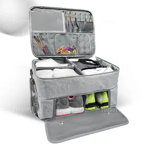 Golf Trunk Storage Organizer with Ventilated Shoe Compartment & Gear Dividers