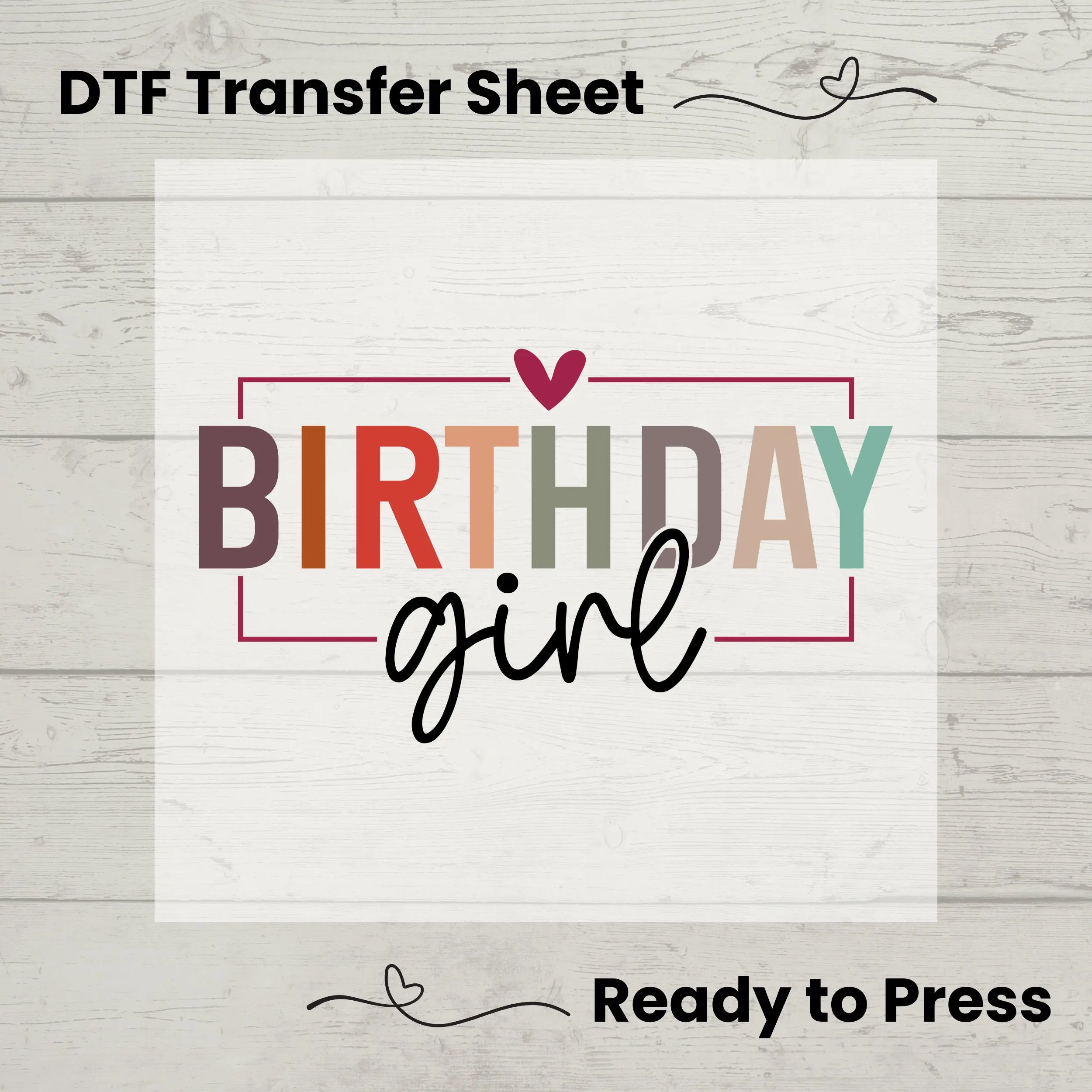 Birthday Girl DTF, Dtf Transfer Sheet, Ready to Press, Custom Dtf, Diy Heat Transfer, T-Shirt Transfer, Birthday Shirt