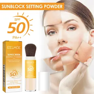 Eelhoe Sunscreen Setting Powder, Natural Lightweight Breathable Makeup Control Oil Long-Lasting Waterproof Concealer, Smooth Fine Texture
