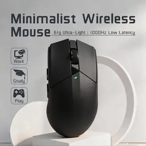 Wireless Gaming Mouse 61g Ultra Lightweight Triple Mode 2.4G/Bluetooth/Type-C Rechargeable Ergonomic Computer Mice 12800 DPI Adjustable 1000Hz Polling Rate 20 Million Clicks for Gaming Work Study Office Laptop Desktop PC Mac Windows - Black/White