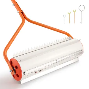 VEVOR Lake Weed Roller, 18 ft Lake & Pond Weed Removal Tool, Muck Razer Aquatic & Sludge Tiller, Rid Roots and Muck Buildup, 6 Preassembled Stainless Steel Blades, 5 Aluminum Handles, Easy Assembly