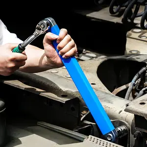 Adjustable Extension Wrench, Ratchet extension wrench, Heavy Duty Wrench, Spanner Wrench, Automobile repair tools, Equipped with 4conversion heads, Double-ended dual-purpose wrench，Caraccessory