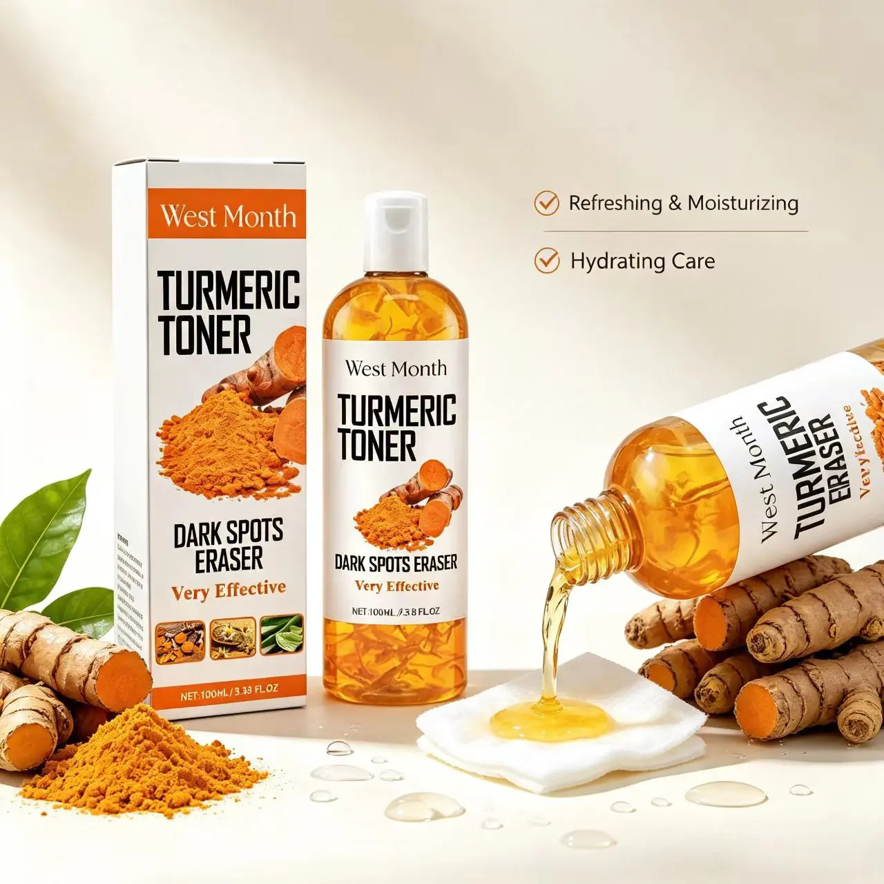 Turmeric Facial Toner | Hydrating & Brightening Face Toner | Deep Moisturizing Skin Care Essence for Smooth Glowing-Looking Skin
