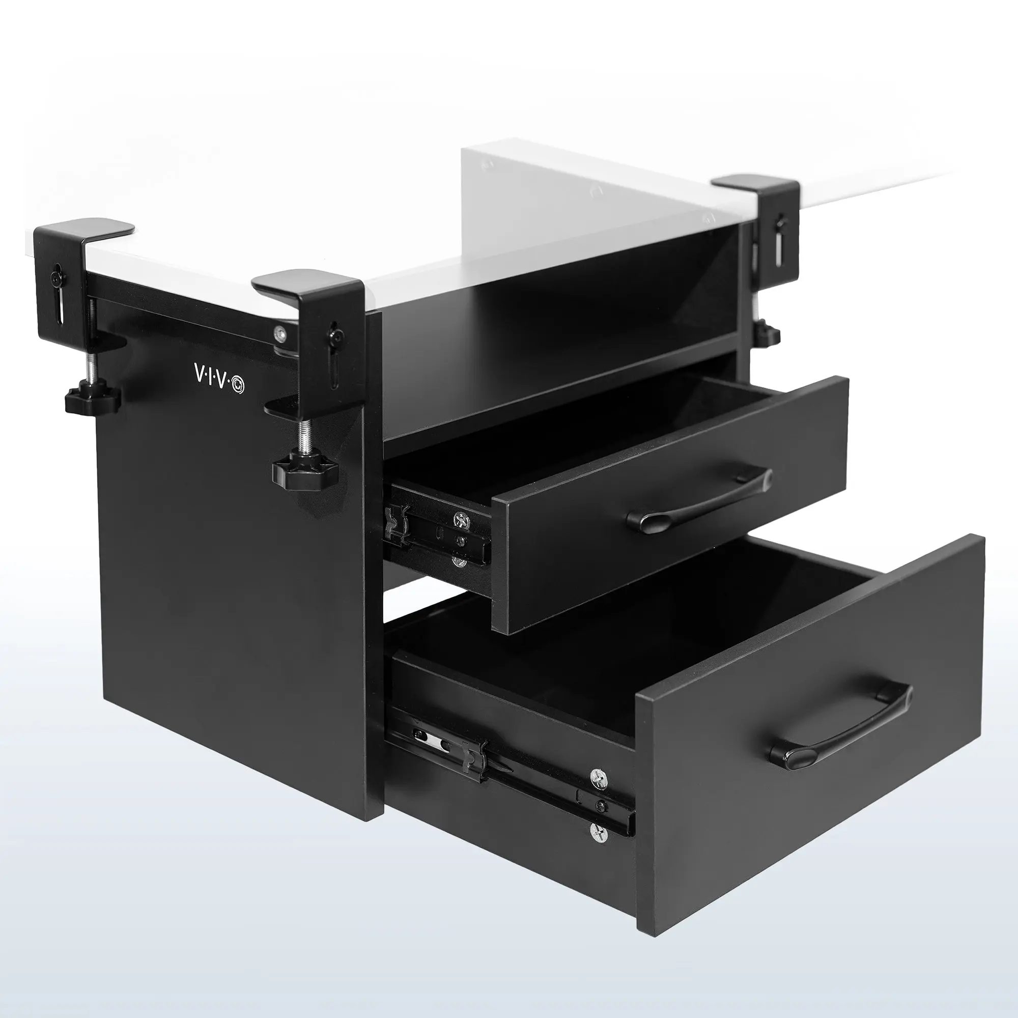 Clamp-On Corner Desk Drawer - Adjustable Corner Desk Accessory for Compact Office Furniture Components