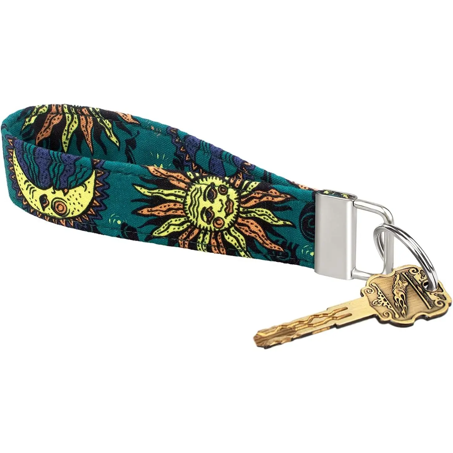 Stylish Patterned Wristlet Keychain for Women, Soft Cotton Lanyard for Car Keys and ID Holder, Hands-Free Bag Key Accessory, 6 Inch Length