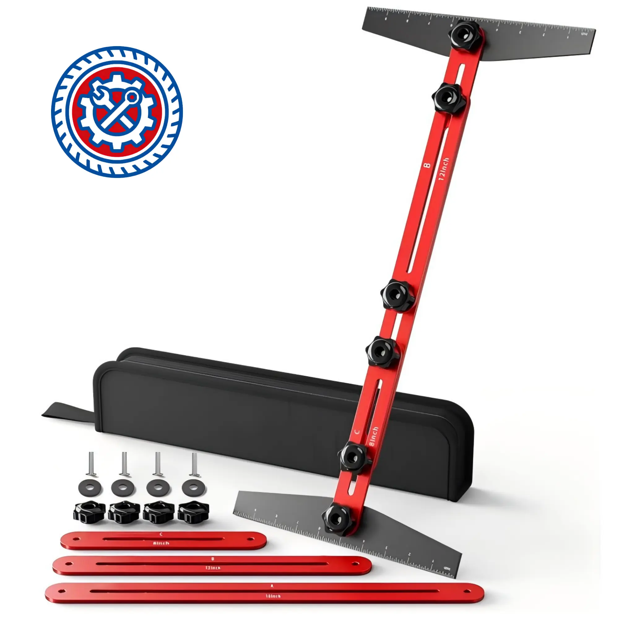 Stair Tread Template Tool - Aluminum Stair Tread Clamp for Accurate Measurement of Angles Lengths and Depths Stair Gauge Measuring Tool for Many Types of Layout Projects