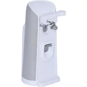 Brentwood Can Opener with Bottle Opener and Knife Sharpener - White