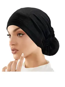 Women's Faux Fur Solid Color Headband, Muslim Turban Hijab Daily Casual Modesty Fashion Braided Hat, Soft & Cozy Accessory for Everyday Wear