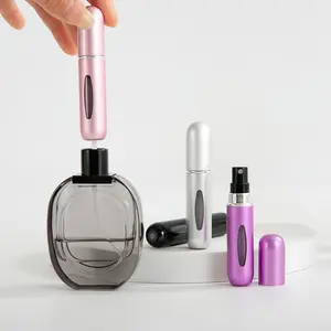 4PCS 5ml Mini Refillable Cosmetic Makeup Perfume Spray Bottles - Leak-Proof, Easy-Refill Portable Atomizer for Travel Use, Purse & Flights