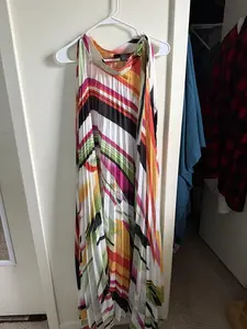 Ashley Stewart 5X Dress - Colorful Striped Design