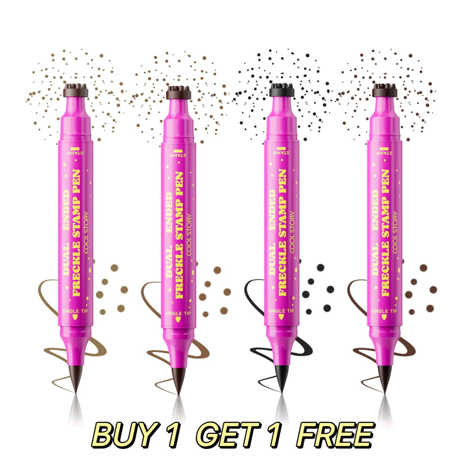 2PCS Waterproof Faux Freckle Pen, Long-Lasting Fine Tip Eyeliner Stamp for a Realistic Look - Hypoallergenic Eye Makeup Product for Daily Wear, Eye Makeup Products, Beauty & Personal Care, Adults, Stamp Apply, Liquid Pencil Eyeliner, Fine Pointed Eyeliner