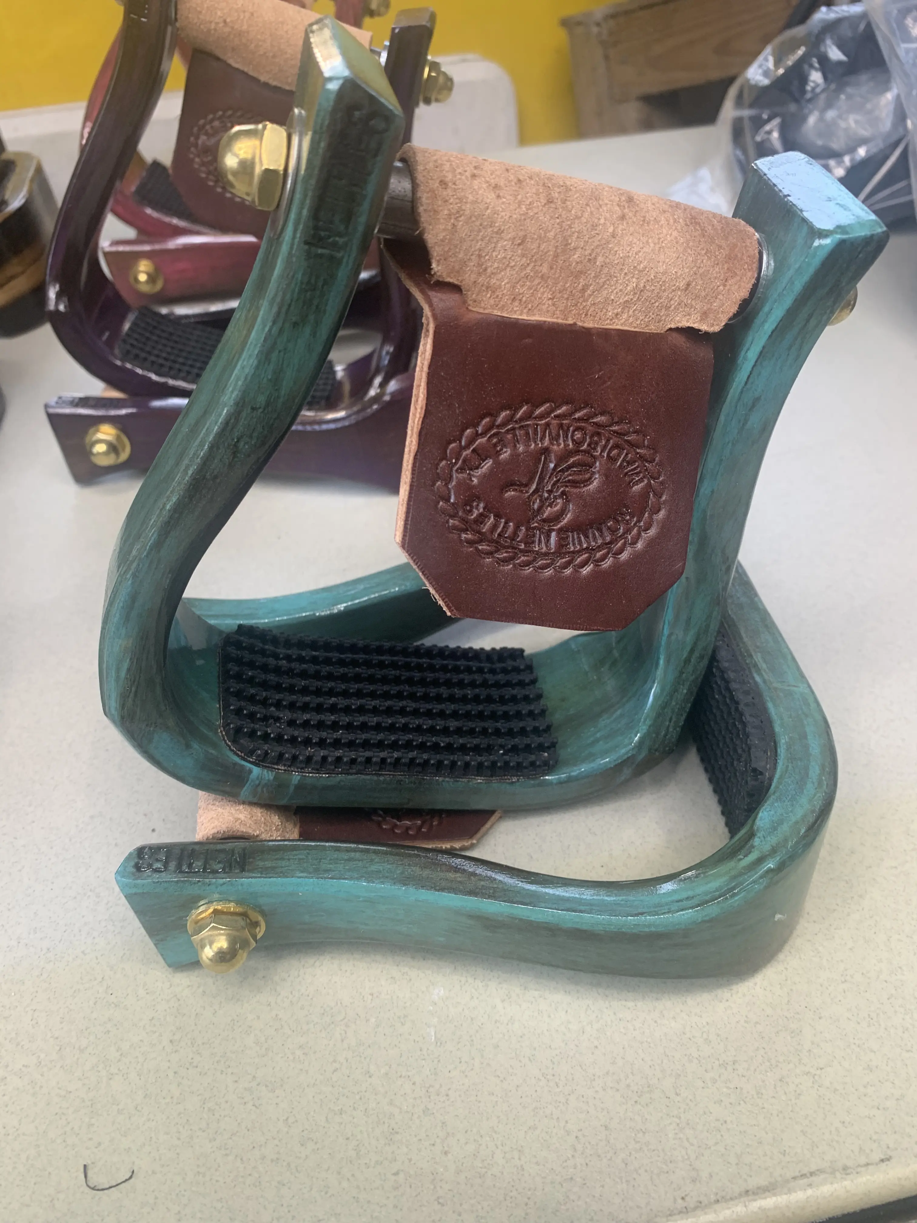 2" Nettles Stirrups Barrel Racer w/ Gripper Bottoms