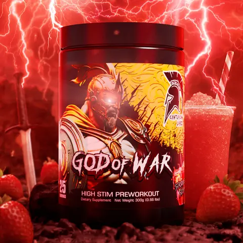 God of War EXTREME High Stim Pre Workout 450mg Caffeine – 4g Beta Alanine, Agmatine, Arginine AKG – Intense Energy, Tunnel Vision Focus – 25 Servings
