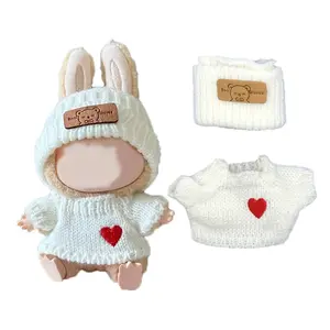 6.69 inch Labubu Doll Clothes Set with 2 Stylish, Hats and clothes for labubu Dolls, Adorable Accessories for Play & Display, Lifelike Doll Clothing