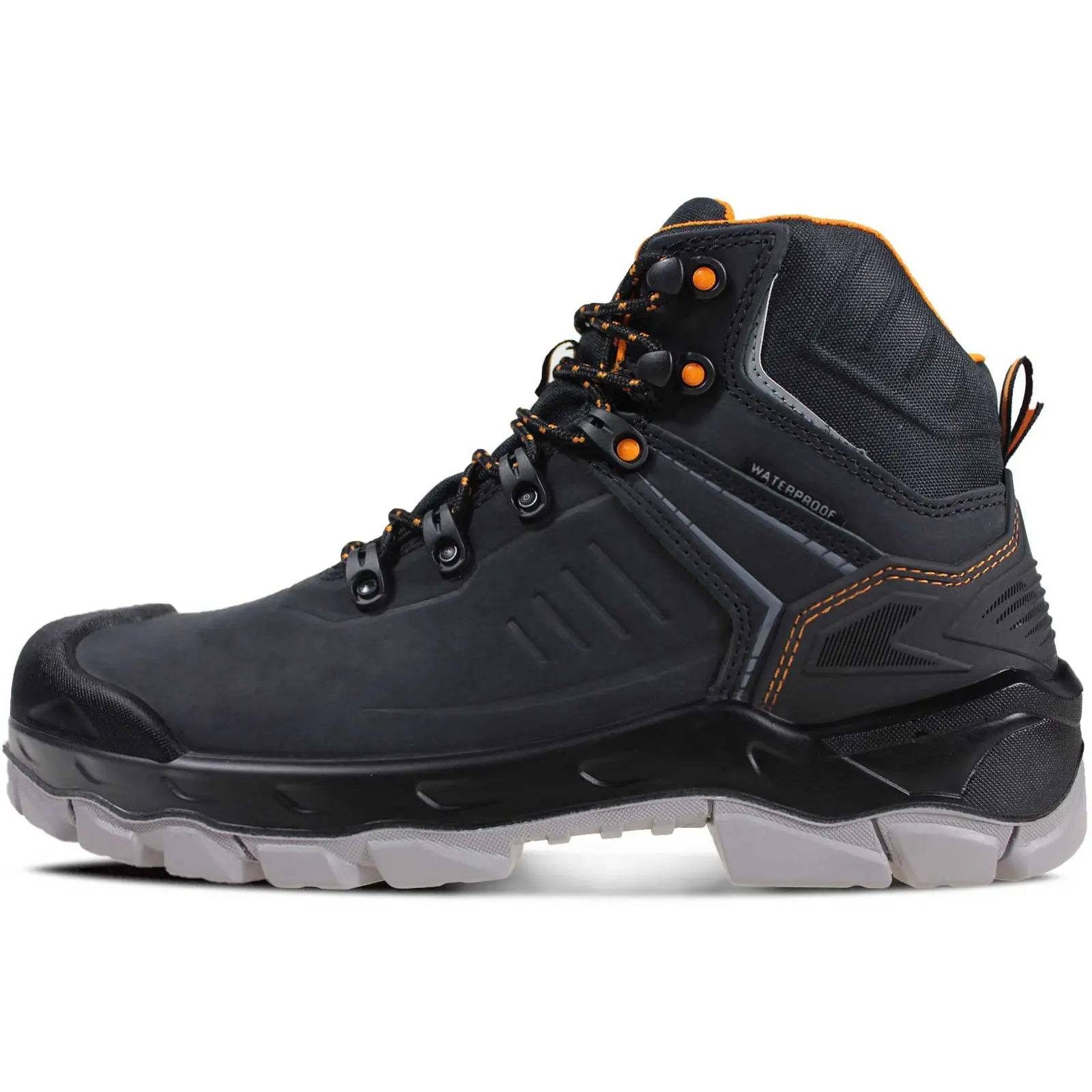 Men's Low-Cut Nubuck Leather Work Boots with Composite Toe for Injury Prevention, Waterproof, Puncture Resistant & Anti-Slip Rubber Outsole, Shoes