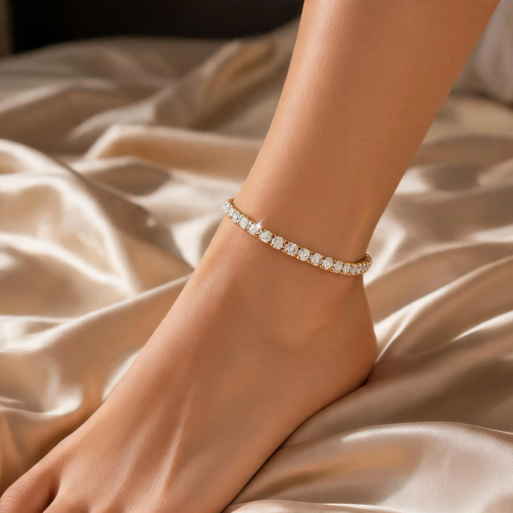 Gold Silver Anklet Set for Women, Layered Cuban Link Anklets Waterproof Adjustable 6.5 7.5 8.5 Inch Figaro Beaded Chain Anklet, Beach Summer Jewelry Gift for Her Vacation Trendy Accessories