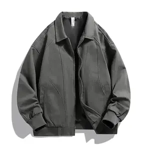 Men's Fashionable Gray Jacket - Simple Design, Relaxed Fit, A Must-Have for Urban Trends and Casual Style