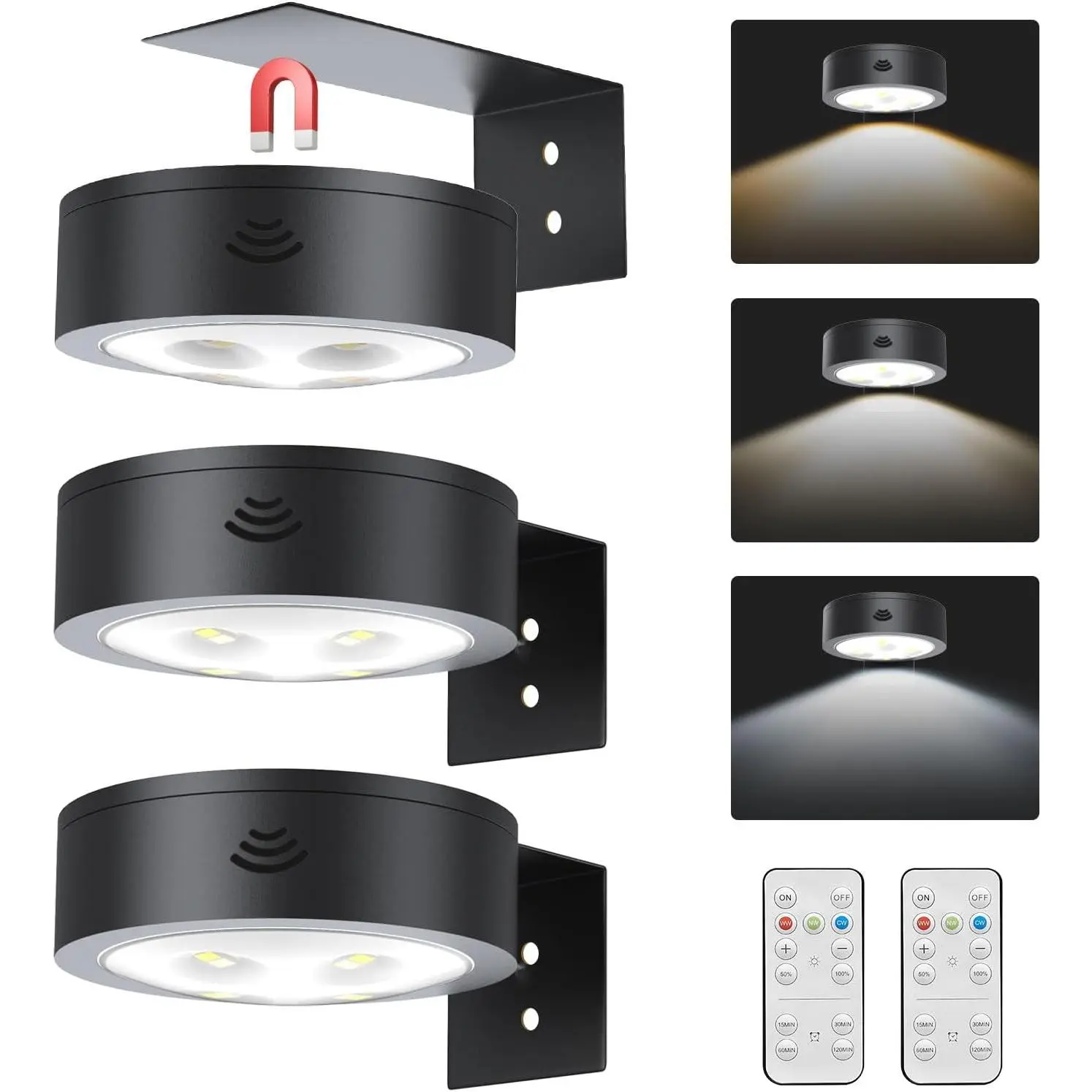 LED Picture Light   Operated Picture Light,Remote Control Painting Lights,Timer and Dimmable Art Light for Wall, Accent Display Wall Light for Artworking,Wall Decor Puck Lights
