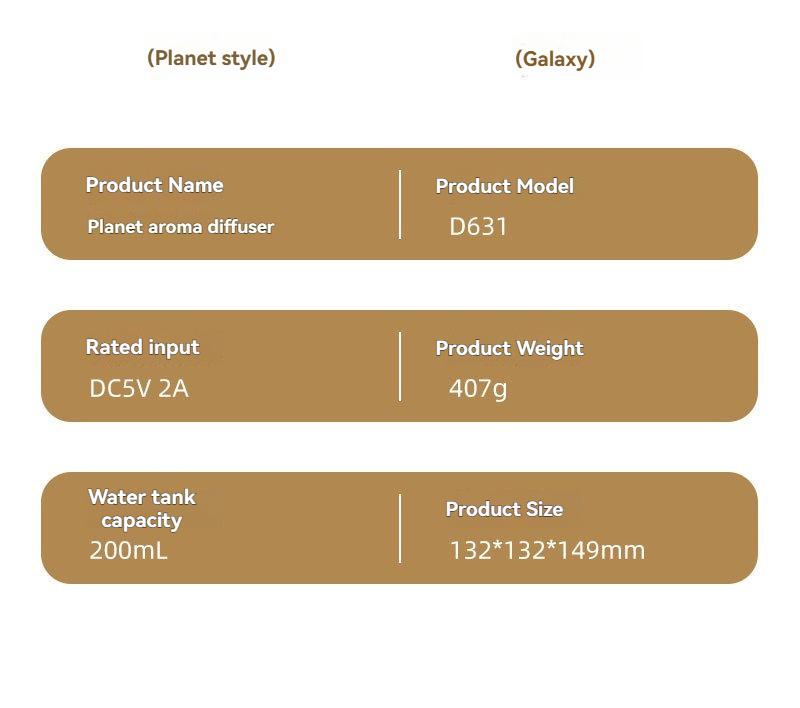 Simulated Planet Galaxy Aromatherapy Diffuser Home Use Multicolor Flame Fragrance Machine USB Humidifier