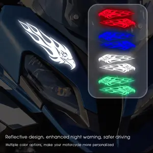 Motorcycle Luminous Stickers, Decal Sticker - Waterproof Reflective Stickers for Fuel Tanks and Helmets, Multi Color Flame Design, Enhanced Night Visibility, Durable PVC Material, Perfect for Your Motorcycle, Motorcycle Accessories