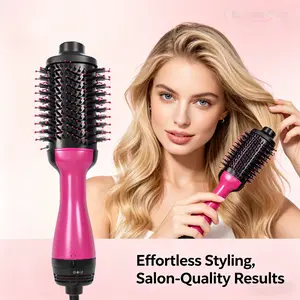 1000W Hot Air Brush, Thermal Brush Straightener, Thermal Brush Blowout, 4-In-1 Hair Dryer Comb for Drying, Curling, Straightening & Volumizing, Professional Salon Quality