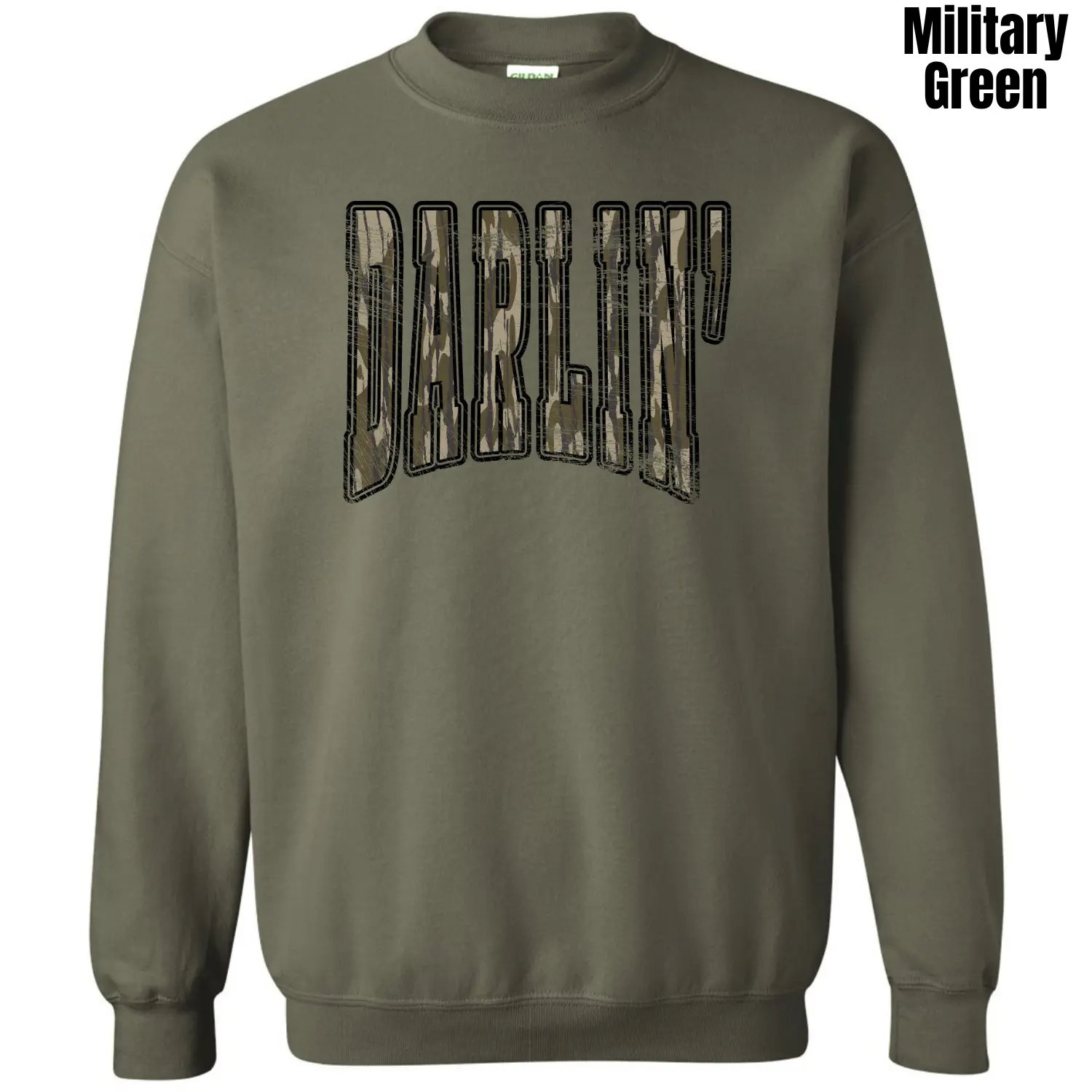 Camo Darlin Distressed Sweatshirt 'NLB'