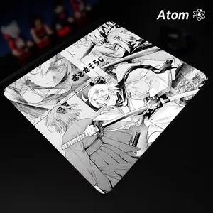 ATOM Mouse Pad  Anime Character Tempered Glass Mouse Pad, Laser Engraved Photovoltaic Glass, Super Slip Surface, Non-slip Honeycomb Base FPS Gaming Mouse Pad Anime Mousepad